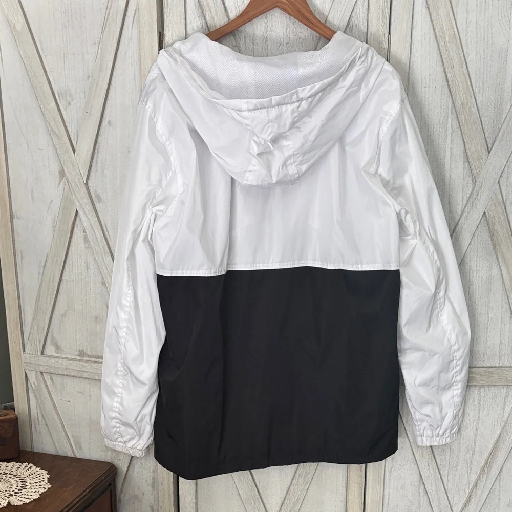 Distortion White and Black Windbreaker Jacket